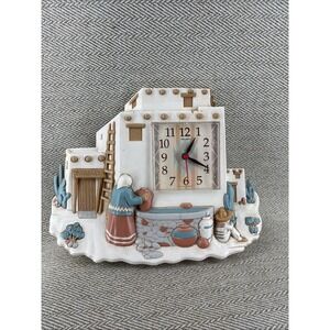 Vintage 1995 Homco Pueblo Adobe House Quartz Clock Made in USA Works